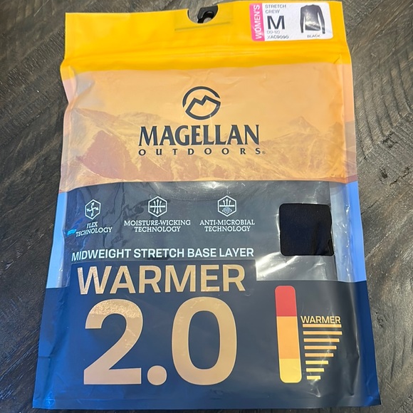 Women’s Magellan Stretch Crew Top Black - Picture 1 of 2